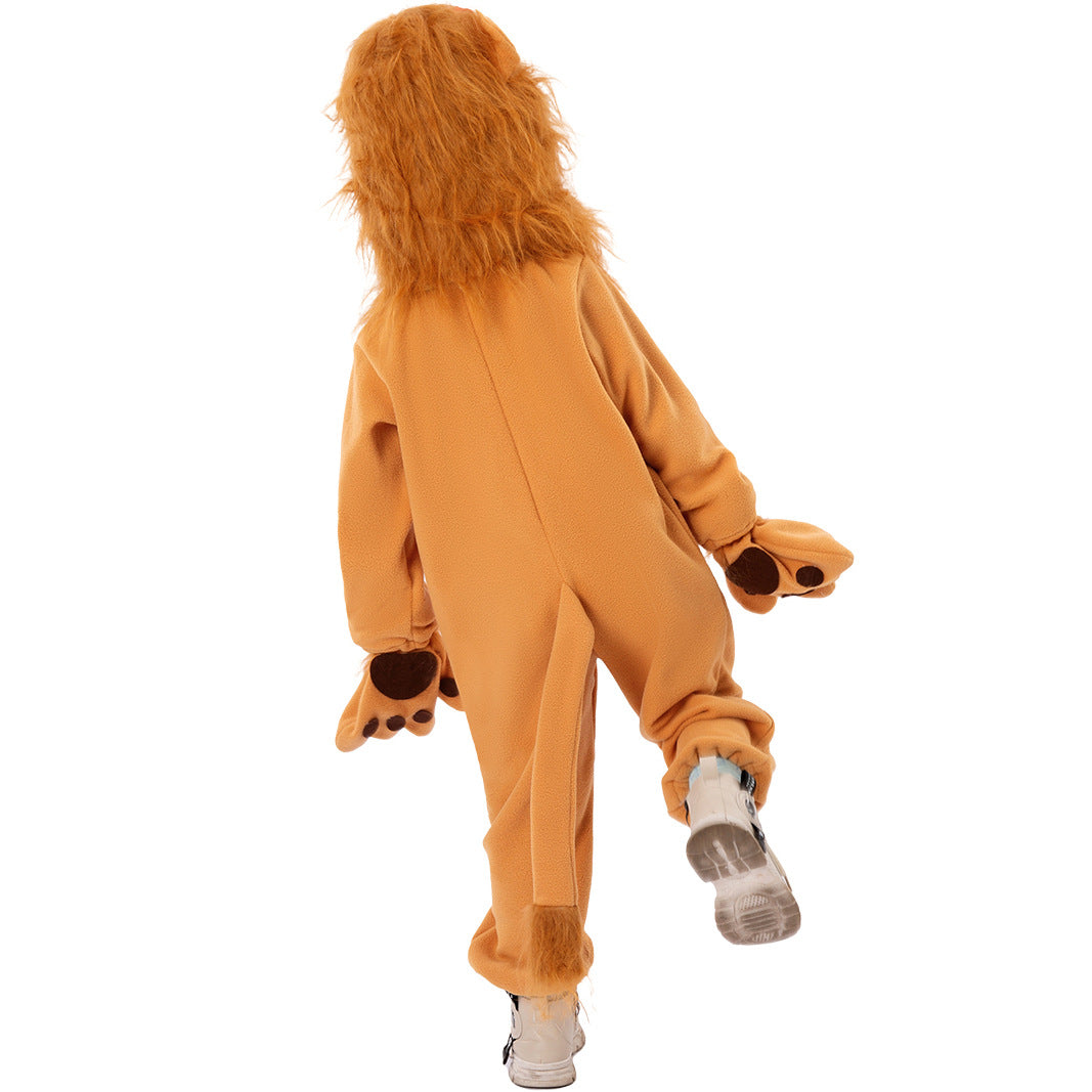 Halloween Wizard of Oz Cowardly Lion Onesie Children's Stage Cosplay Costume Performance Costume Ethnic Costume