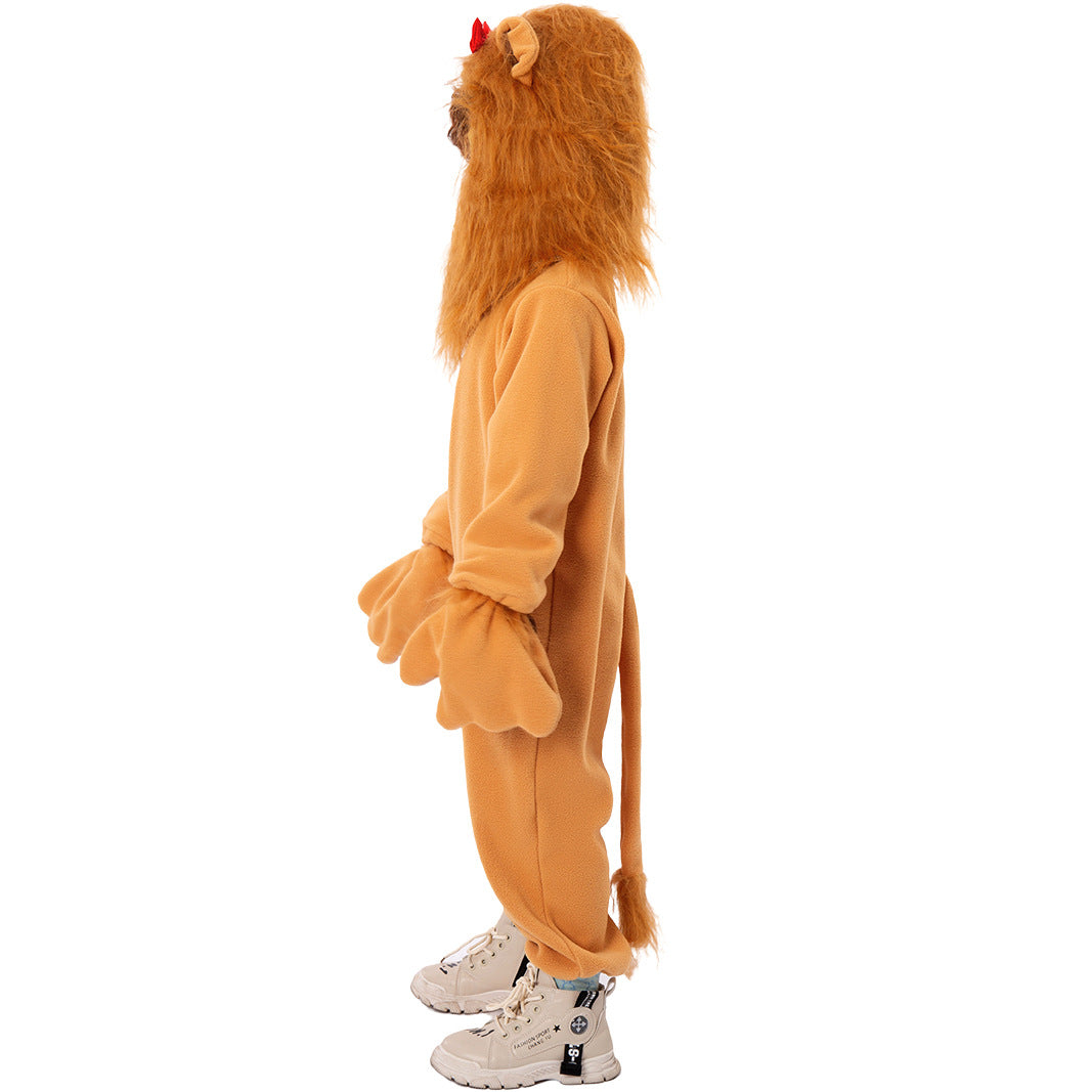 Halloween Wizard of Oz Cowardly Lion Onesie Children's Stage Cosplay Costume Performance Costume Ethnic Costume
